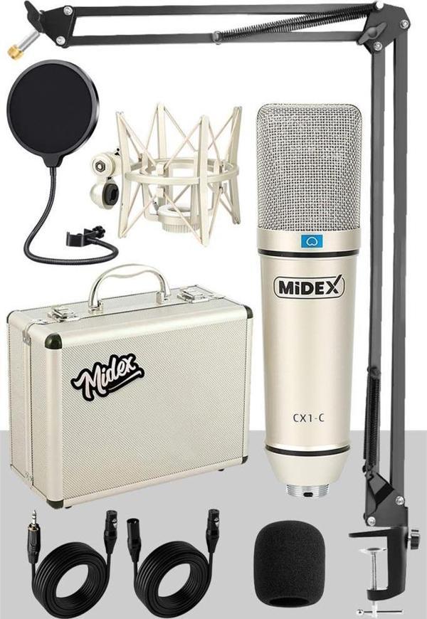 Midex CX1 STA Üst Seviye Condenser Stüdyo Ses Kayıt Mikrofonu Stand Filtre Seti - Image 1