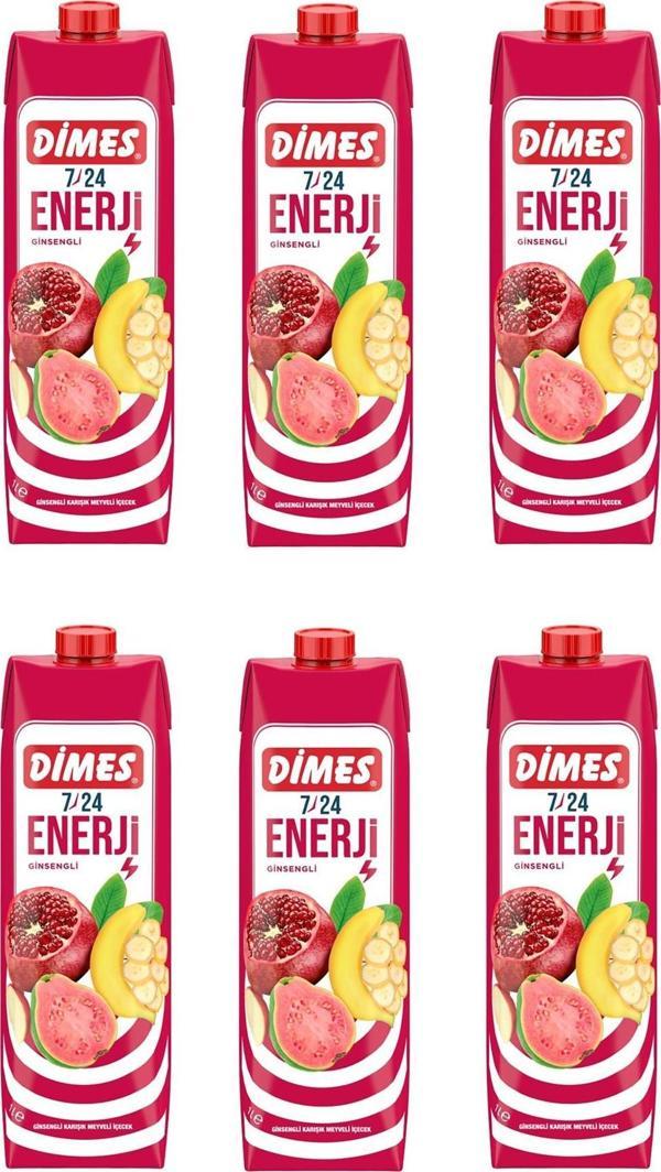 Dimes 7/24 Enerji Karışık Meyveli İçecek 1 Lt X 6 Adet - Image 1