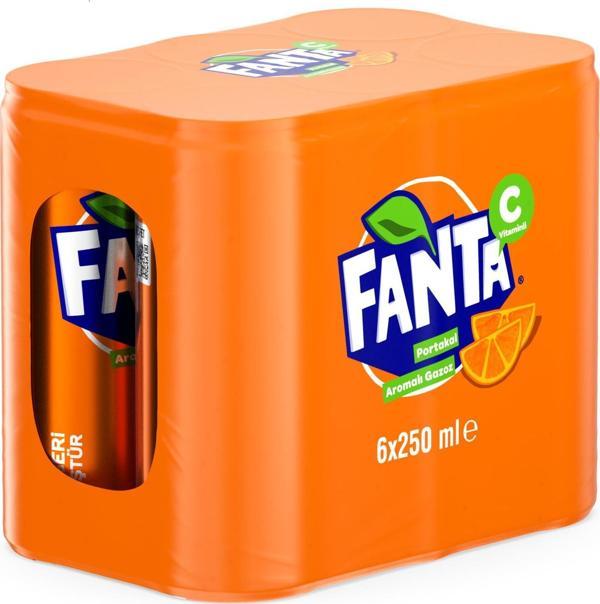 Fanta Portakal Aromalı Gazoz 250 Ml X 6 Adet - Image 1