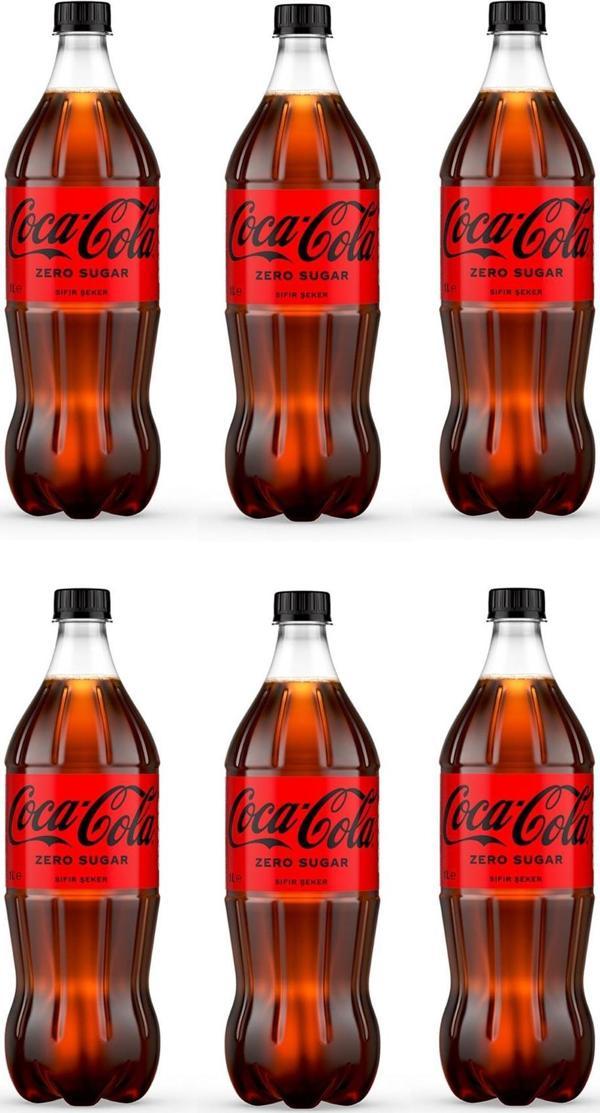 Coca Cola Kola Zero Sugar 1 Lt X 6 Adet - Image 1