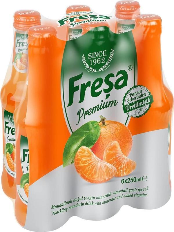 Freşa Premium Mandalinalı Vitaminli Maden Suyu 250 Ml X 6 Adet - Image 1