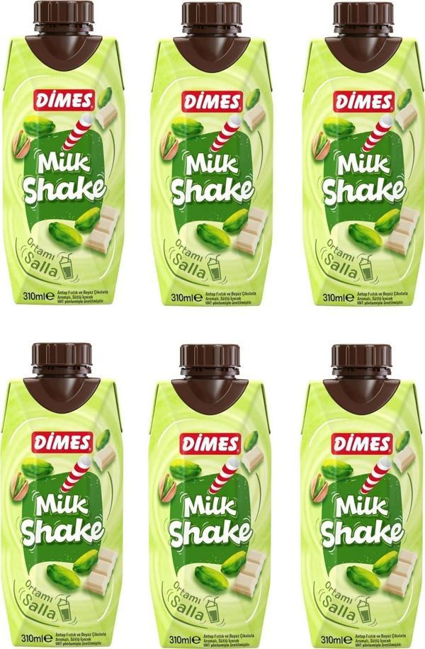 Dimes Milkshake Antep Fıstık Ve Beyaz Çikolata Aromalı 310 Ml X 6 Adet - Image 1