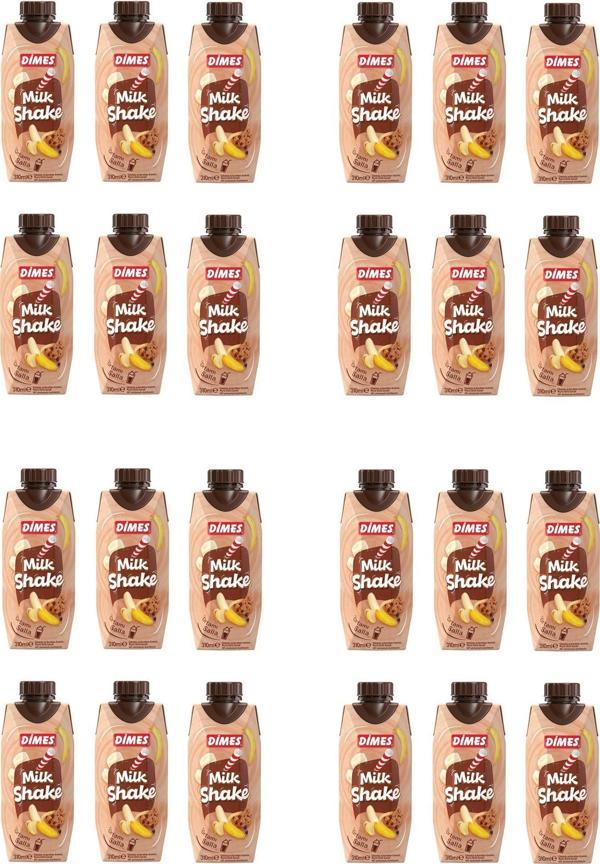 Dimes Milkshake Çikolata Ve Kurabiye Aromalı Muzlu 310 Ml X 24 Adet - Image 1