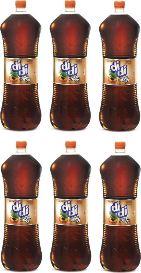 Çaykur Didi Şeftali Aromalı Soğuk Çay 2,5 Lt X 6 Adet - Image 1