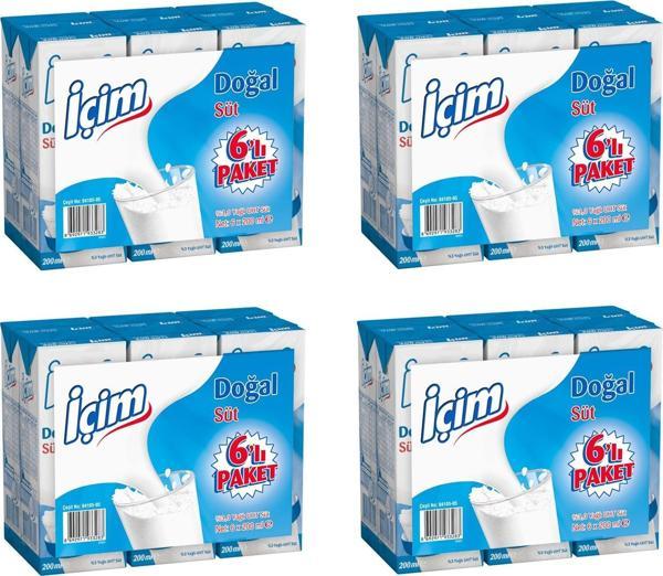 İçim Sade Yağlı Süt 200 Ml X 24 Adet - Image 1
