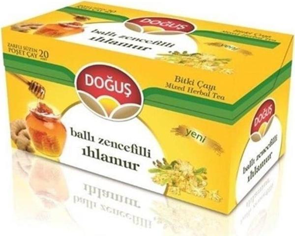 Doğuş Ballı Zencefilli Ihlamur Çayı 20'Li Bardak Poşet - Image 1