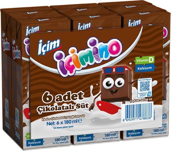 İçim İçimino Çikolatalı Süt 180 Ml X 6 Adet - Image 1