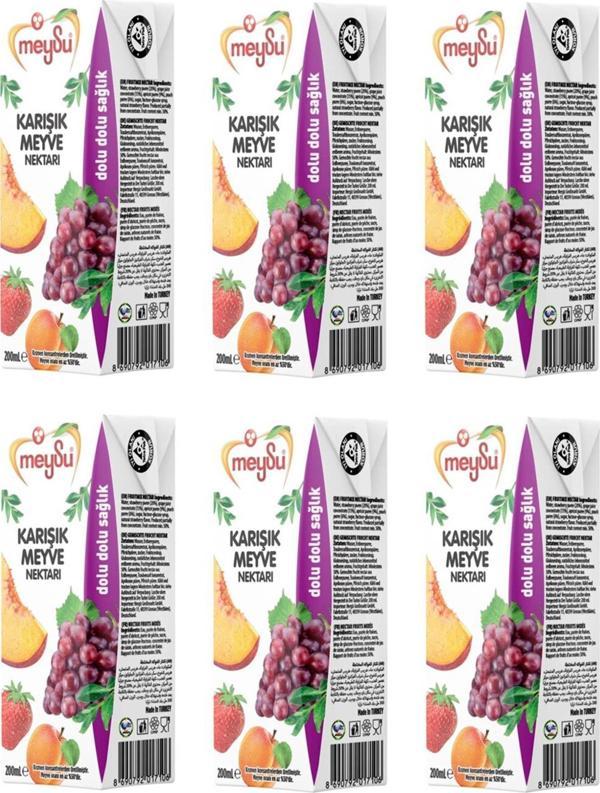 Meysu Karışık Meyve Nektarı 200 Ml X 6 Adet - Image 1
