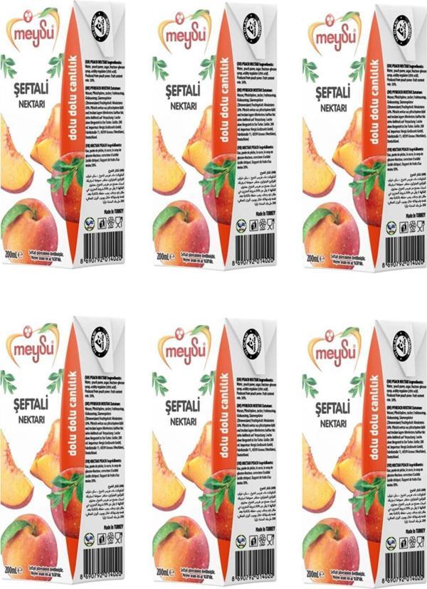 Meysu Şeftali Nektarı 200 Ml X 6 Adet - Image 1