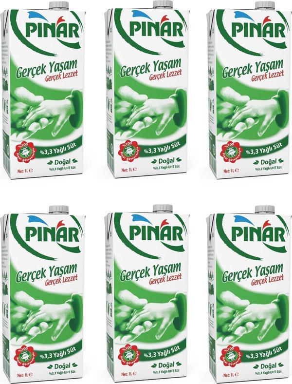 Pınar %3,3 Yağlı Süt 1 Lt X 6 Adet - Image 1
