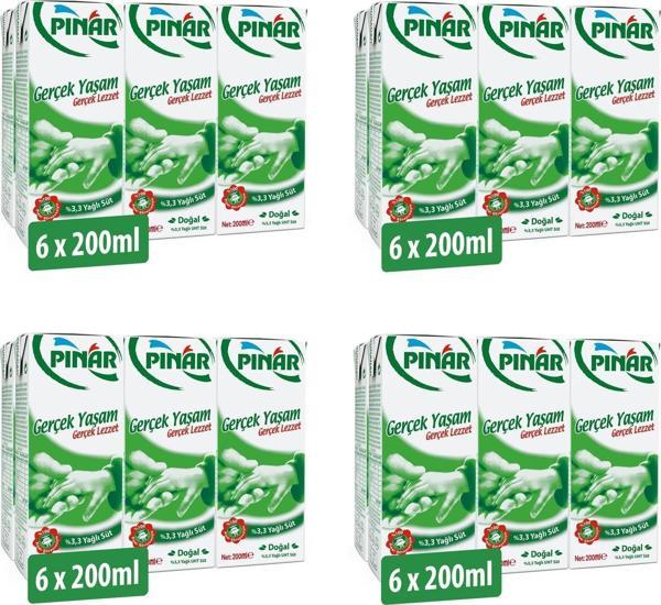 Pınar %3,3 Yağlı Süt 200 Ml X 24 Adet - Image 1