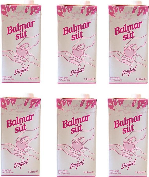 Balmar Süt Yarım Yağlı 1 Lt X 6 Adet - Image 1