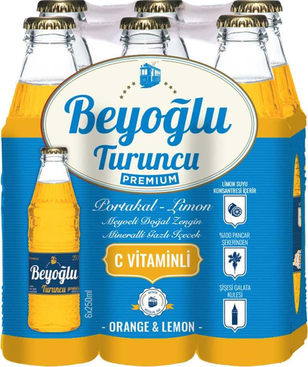 Beyoğlu Gazozu Turuncu 250 Ml X 6 Adet - Image 1