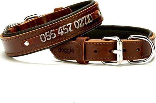 Doggie Yumuşak Dokulu Isimlikli Köpek Boyun Tasması Kahve Sbt-2514 - Image 1