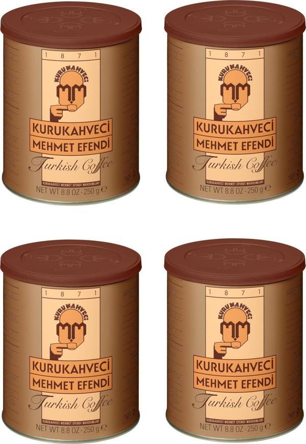 Kurukahveci Mehmet Efendi Türk Kahvesi 250 Gr Teneke X 4 Adet - Image 1