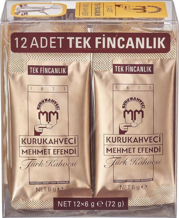 Kurukahveci Mehmet Efendi Türk Kahvesi 6 Gr X 12 Adet - Image 1