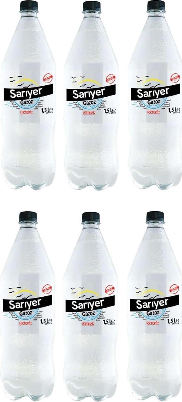 Sarıyer Karışık Meyve Aromalı Gazoz Şekersiz 1,5 Lt X 6 Adet - Image 1