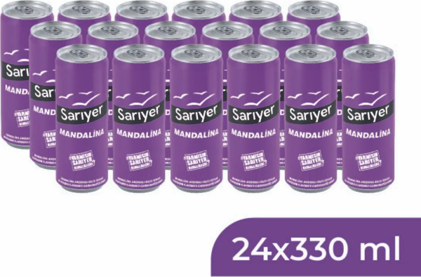 Sarıyer Mandalina Aromalı Gazoz 330 Ml X 24 Adet - Image 1