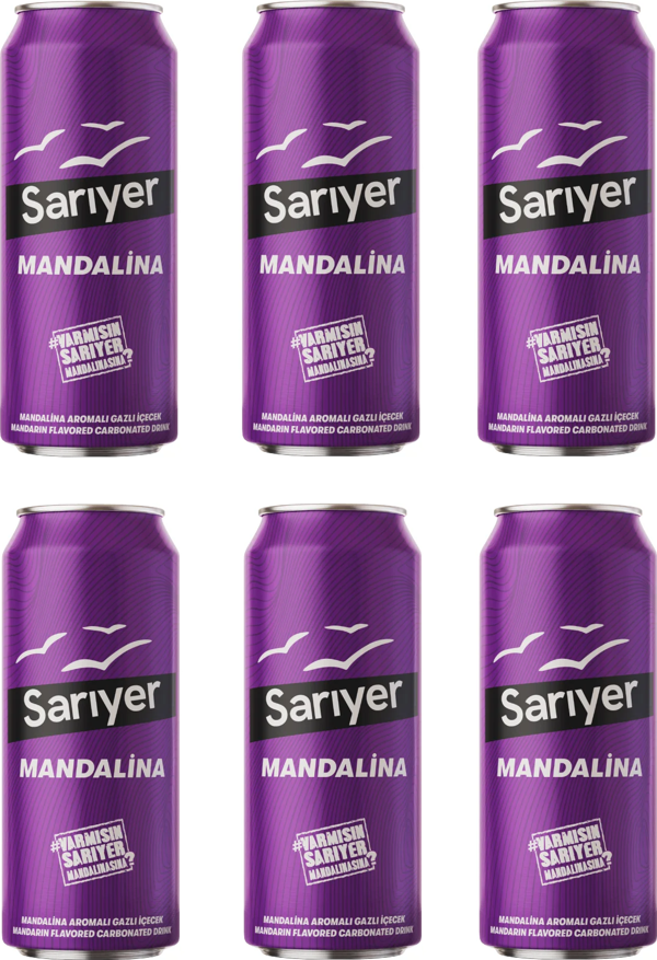 Sarıyer Mandalina Aromalı Gazoz 330 Ml X 6 Adet - Image 1