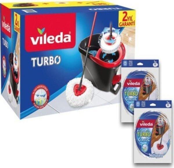 Vileda Turbo Pedallı Temizlik Seti + (2 Adet Yedek Paspas) - Image 1