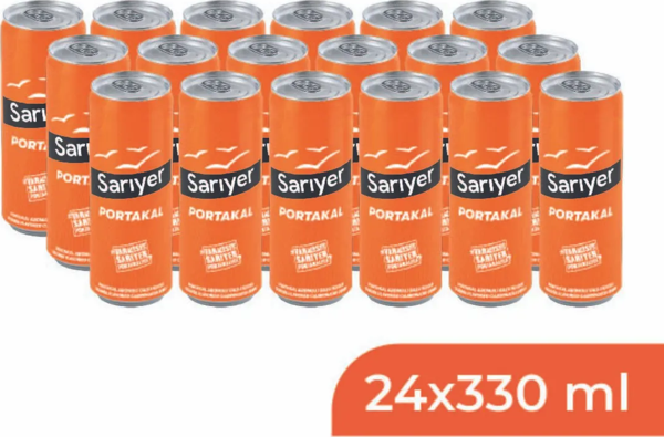 Sarıyer Portakal Aromalı Gazoz 330 Ml X 24 Adet - Image 1