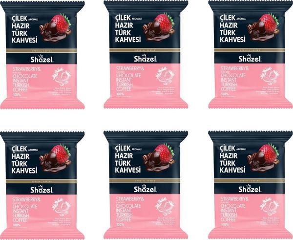 Shazel Çilek Aromalı Hazır Türk Kahvesi 100 Gr X 6 Adet - Image 1