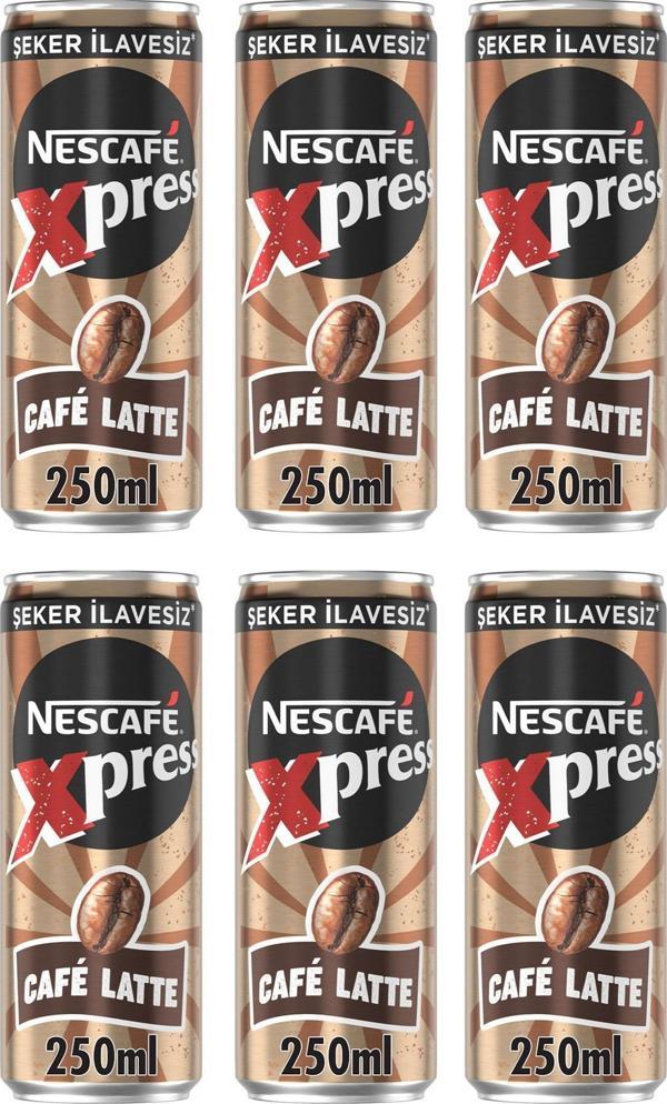 Nescafe Xpress Cafe Latte Şekersiz Soğuk Kahve 250 Ml X 6 Adet - Image 1