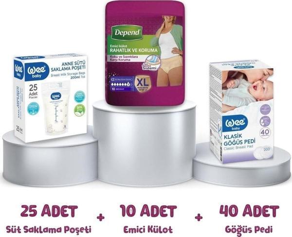 Depend Lohusa Pedi Xl 10 Adet Süt Saklama Poşeti Göğüs Pedi - Image 1