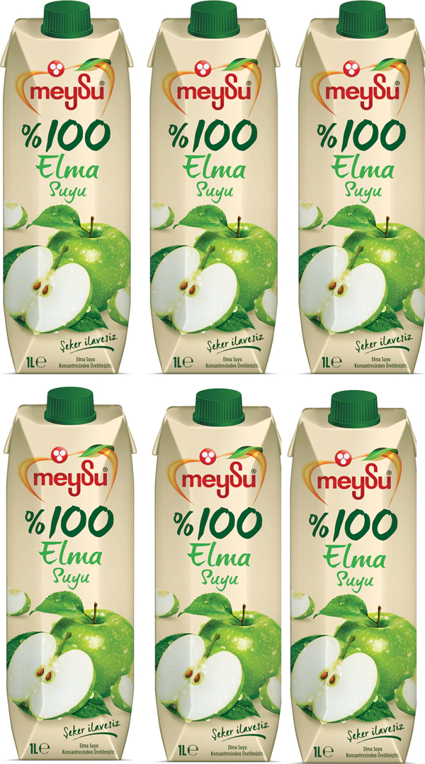 Meysu %100 Elma Suyu 1 Lt X 6 Adet - Image 1