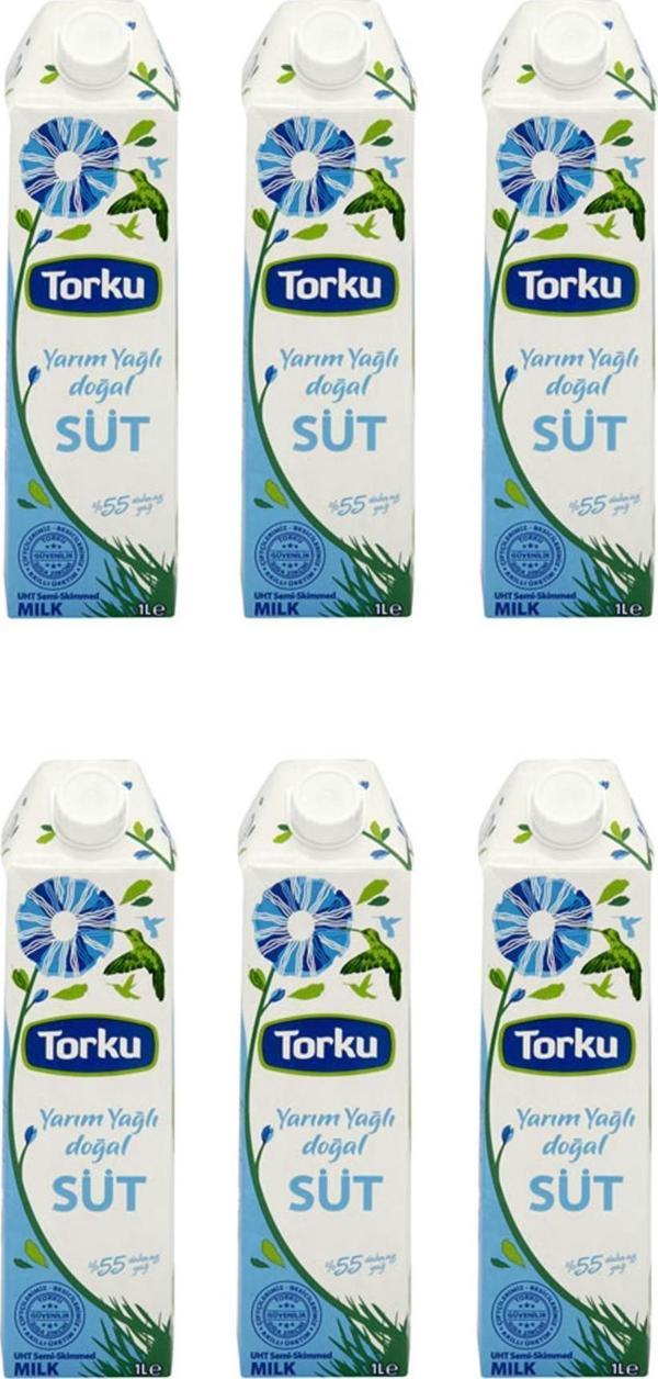 Torku Yarım Yağlı Süt 1 Lt X 6 Adet - Image 1