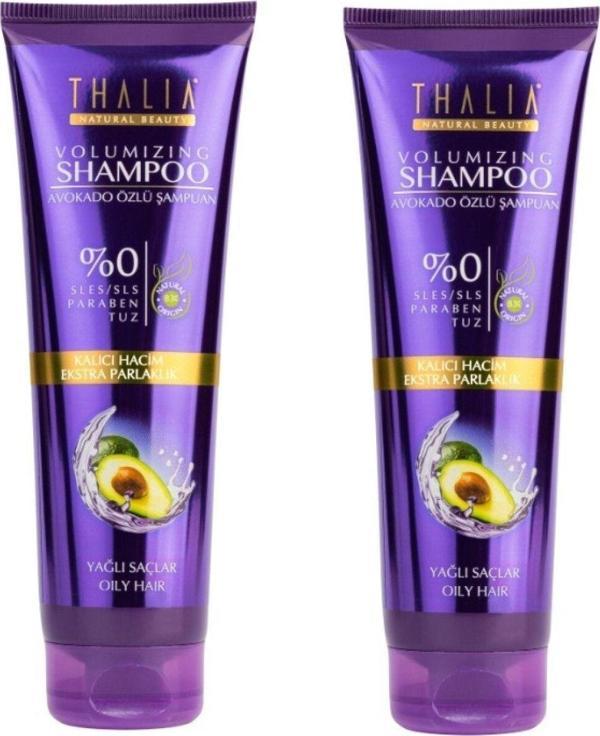 Thalia Ebru Şallı Avokado Özlü Yağlı Saçlar Için Hacim Verici Bakım Şampuanı 2 X300 Ml -Yeni Ambalaj - Image 1