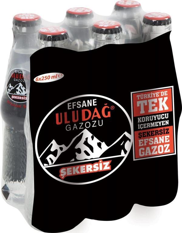Uludağ Efsane Gazozu Şekersiz 250 Ml X 6 Adet - Image 1