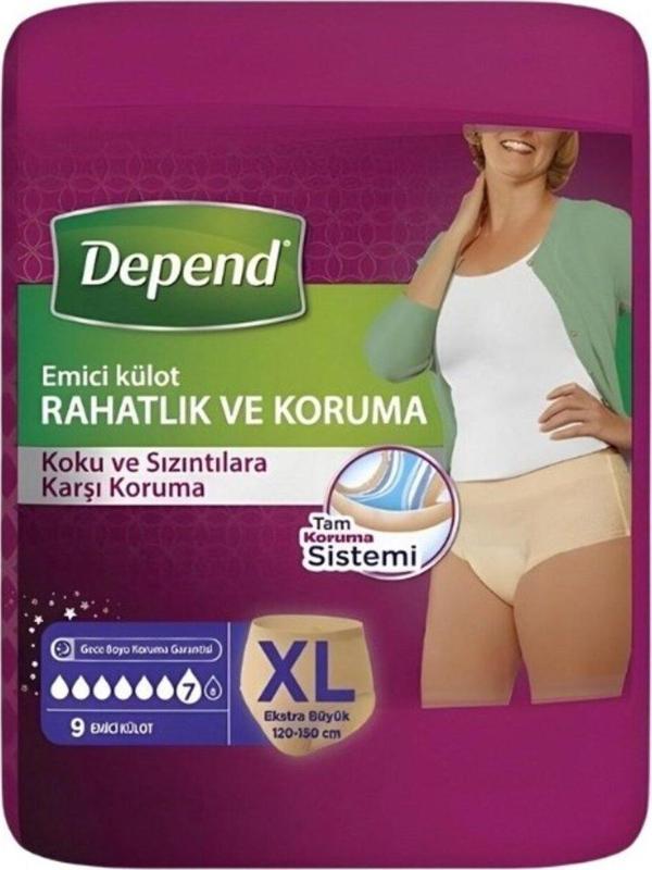 Depend Emici Külot Kadın Extra Büyük 9 Lu - Image 1