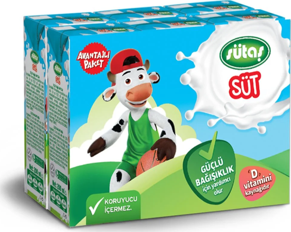 Sütaş Yağlı Süt 180 Ml X 6 Adet - Image 1