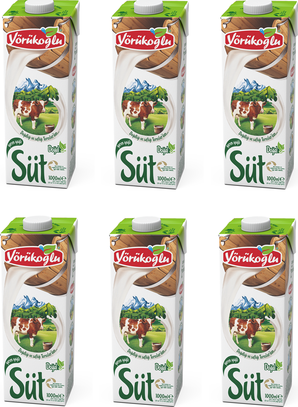 Yörükoğlu Yarım Yağlı Süt 1 Lt X 6 Adet - Image 1