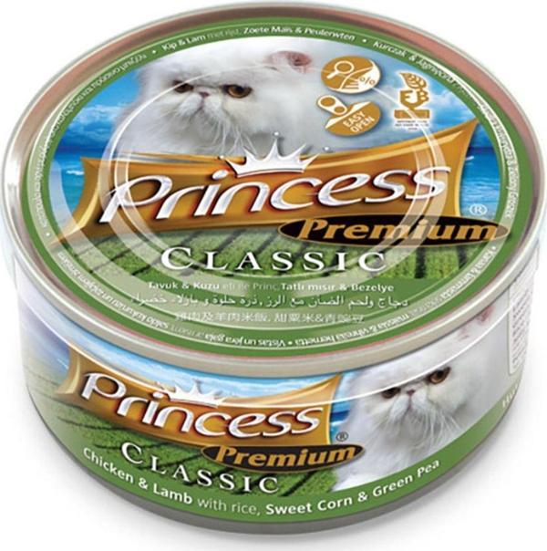 PRİNCESS Prıncess Premıum Classıc Pirinç, Mısır Ve Bezelyeli Tavuk Ve Kuzu 170 Gr Kedi Konserve Mama - Image 1