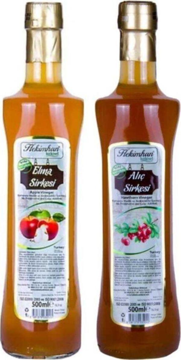 Hekimhan Alıç Ve Elma Sirkesi Doğal 500Ml 2 Adet - Image 1