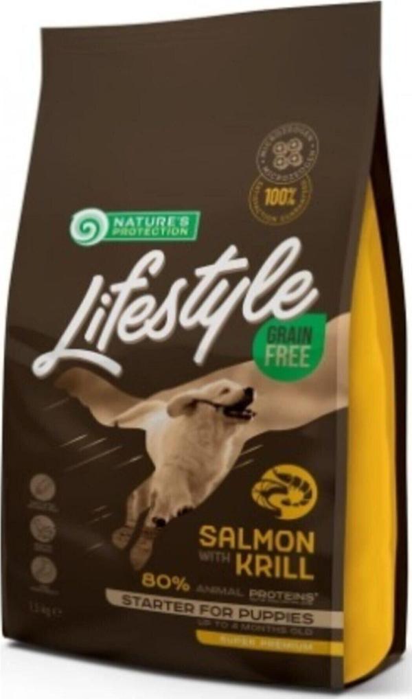 Nature's Protection Lifestyle Tahılsız Somonlü Tüy Sağlığı Için Yavru Köpek Maması 1.5 Kg - Image 1