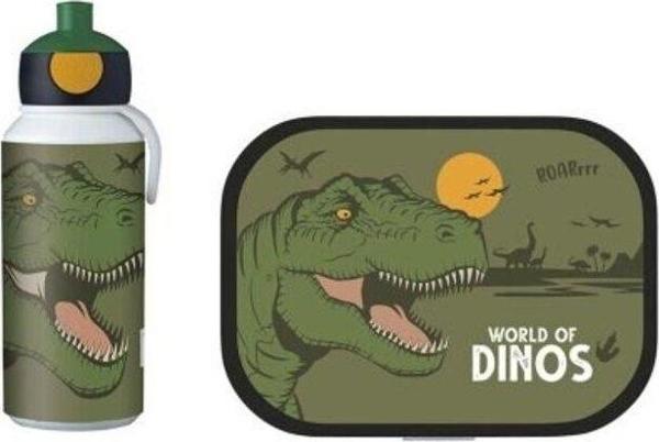 Mepal Lunch Set Campus Içecek Şişeli Beslenme Seti (Pop-Up Içecek Şişesi Ve Yemek Kutusu) - Dino - Image 1