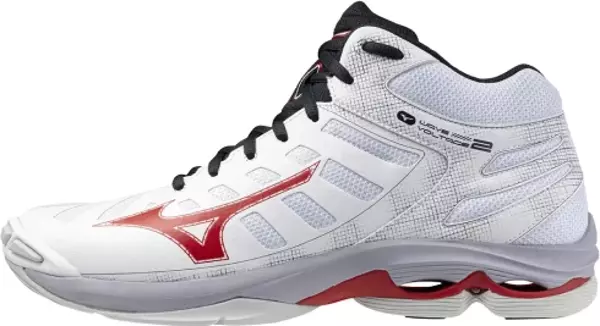 Mizuno Wave Voltage 2 MID Unisex Voleybol Ayakkabısı Beyaz / Kırmızı - Image 1