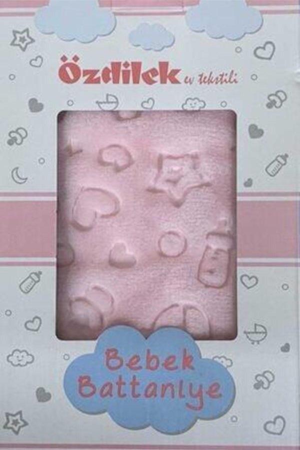 Özdilek Embos Peluş Bebek Battaniyesi 100 X 120 Pembe - Image 1