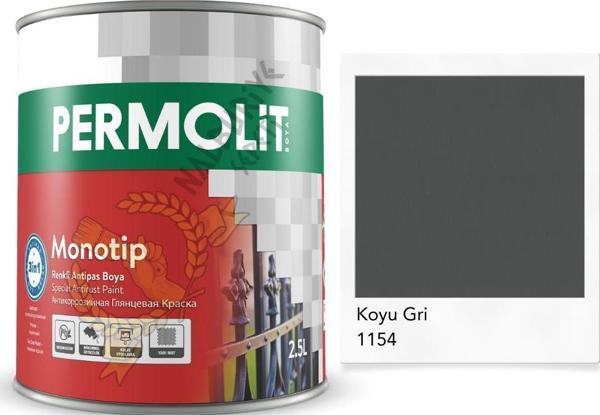 Permolit Monotip Astarlı Antipas Boya KOYU GRİ 0.75 Lt. - Image 1