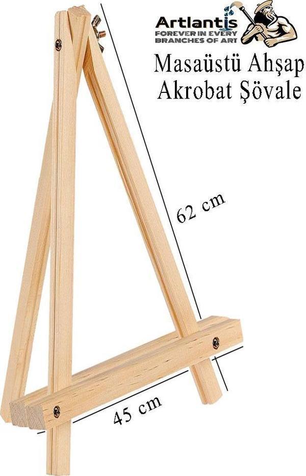 Akrobat Şövale Masaüstü 1 Adet Büyük Boy Katlanabilir Tuval Şövalesi Akrobat Masa Üstü Sövale Ressam Sehbası - Image 1