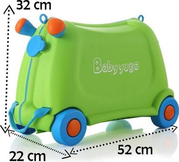 Baby Yuga Tekerlekli Çocuk Valizi Yeşil - Image 1