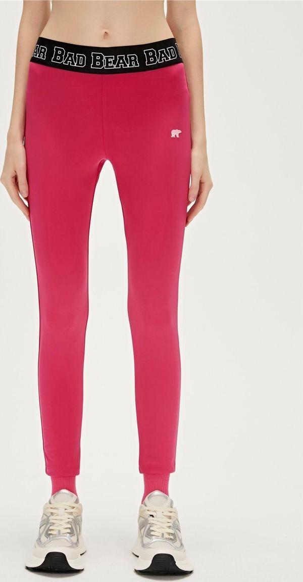 Bad Bear Supple Fuşya Pembe Logo Baskılı Uzun Kadın Tayt - Image 1