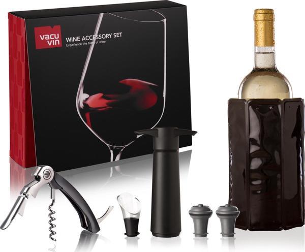 Vacu Vin Şarap Aksesuar Seti (Tirbüşon, Soğutucu,
Servis, Vakum Set, Stoper), Kutulu - Image 1