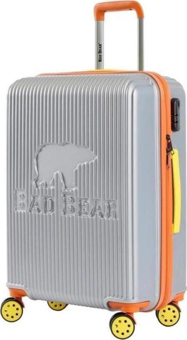 Bad Bear Logo Gri Kabin Boy Tekerlekli Abs Valiz 40 Lt. 23.01.80.003-C13 - Image 1