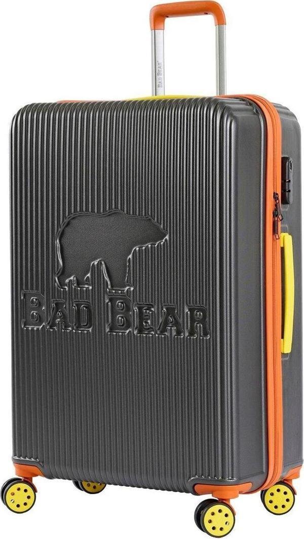 Bad Bear Logo Antrasit Büyük Boy Tekerlekli Abs Valiz 95 Lt. - Image 1