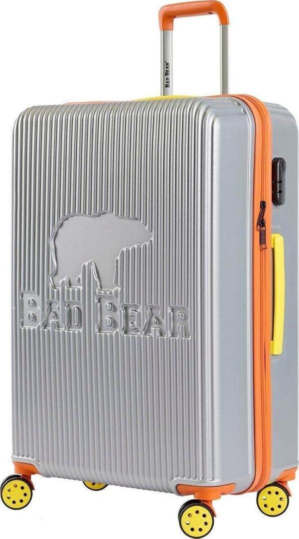 Bad Bear Logo Gri Büyük Boy Tekerlekli Abs Valiz 95 Lt. - Image 1