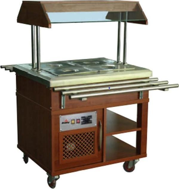 Atalay ASBM-02 Benmariler Orta Tip Ahşap Kaplama GN 1/1 x 2 - 230 V - Image 1